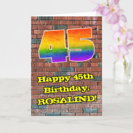 45誕生日:おもしろいグラフィティインスパイアレインボー45 カード