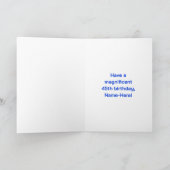 45誕生日:おもしろいレインボー#,名前をカスタムする&写真 カード (内部)