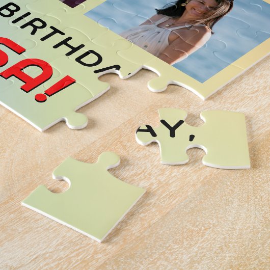 45誕生日:おもしろいレインボー#,名前をカスタムする&写真 ジグソーパズル (側面)