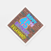 45誕生日~おもしろい、アーバングラフィティインスパイアルック スタンダードランチョンナプキン (角)