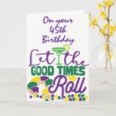 「45誕生日」が楽しい時を過転がごす カード (黄色い花)