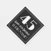 45誕生日~アールデコ見るインスパイア"45",名前 スタンダードランチョンナプキン (角)