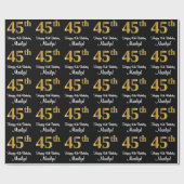 45誕生日:エレガント豪華なフェイク金ゴールドルック# ラッピングペーパー (フラット)