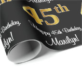 45誕生日:エレガント豪華なフェイク金ゴールドルック# ラッピングペーパー (ロールコーナー)