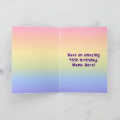 45誕生日:カラフルレインボー# 45,名前をカスタムする カード (内部)