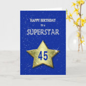 45誕生日(スーパースター) カード (黄色い花)
