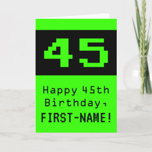 45誕生日：ネディ/オタク系のスタイル「45」と名前 カード