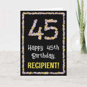 45誕生日:フローラ花数名前をカスタムする カード (正面)