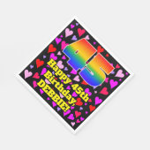 45誕生日:愛するハートパターン、虹# 45 スタンダードランチョンナプキン (角)