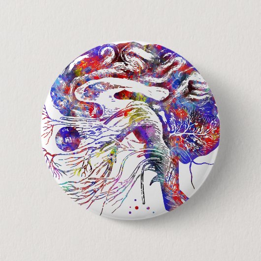 4522bBrain頭蓋神経、頭脳の頭蓋神経 缶バッジ (正面)