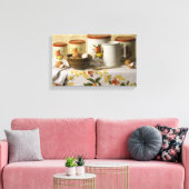 4549ボウルピッチャー&キャニスターススティルライフ キャンバスプリント (インサイチュ (リビング))