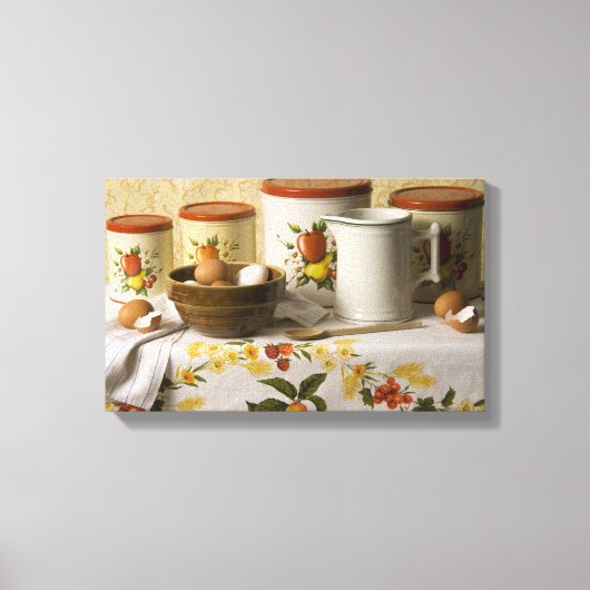 4549ボウルピッチャー&キャニスターススティルライフ キャンバスプリント (正面)