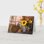 4560秋スチルライフ同情カード カード (黄色い花)