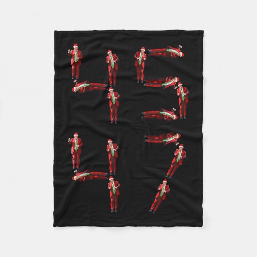 45 おもしろい 47トランプダンスサンタクロースのクリスマスクリスマス フリースブランケット (正面)