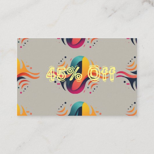 45 %の驚異的な節約を保証！ 割引カード (裏面)