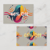 45 %の驚異的な節約を保証！ 割引カード (正面/裏面)