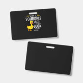 45.アヒル好きのゴムアヒル バッジ (正面&裏面)