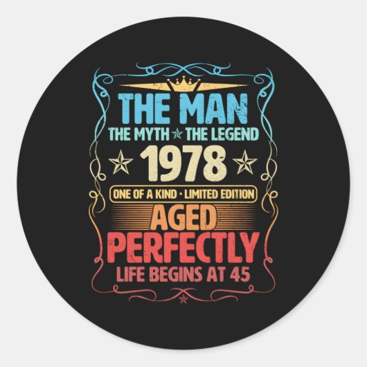 45 1978神話レジェンド45日 ラウンドシール (正面)