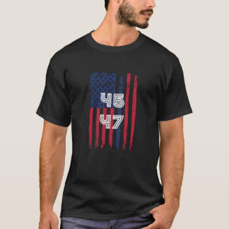 45 47が戻って、私は戻るトランプおもしろい Tシャツ