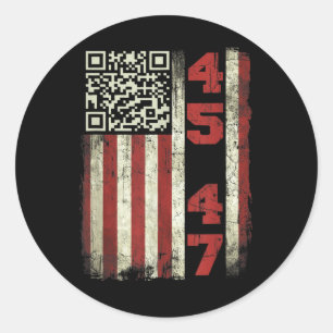 45 47トランプヴィンテージアメリカ国旗トランプQr踊りコード ラウンドシール