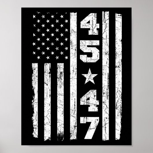 45 47トランプヴィンテージアメリカ国旗2024大統領選挙 ポスター (正面)