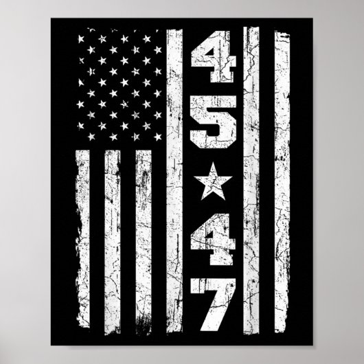 45 47トランプヴィンテージアメリカ国旗2025大統領選挙 ポスター (正面)