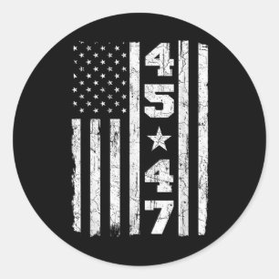 45 47トランプヴィンテージアメリカ国旗2025大統領選挙 ラウンドシール