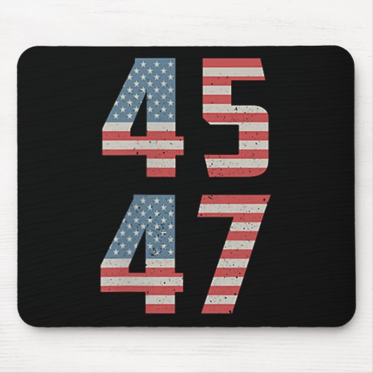 45 47トランプヴィンテージレトロ宇佐国旗2025大統領 マウスパッド (正面)