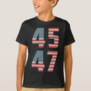 45 47トランプヴィンテージレトロ宇佐国旗2025大統領 Tシャツ