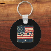 45 47トランプヴィンテージ米国国旗 キーホルダー (正面)