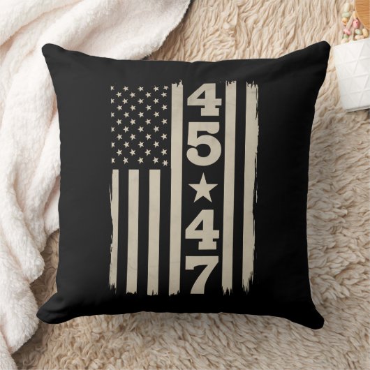 45 47トランプヴィンテージ米州旗47位大統領 クッション (ブランケット)