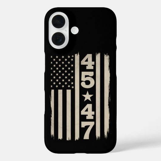 45 47トランプヴィンテージ米州旗47位大統領 Case-Mate iPhoneケース (裏面)