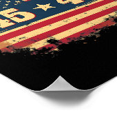 45 47トランプ大統領ヴィンテージ米国旗 ポスター (角)