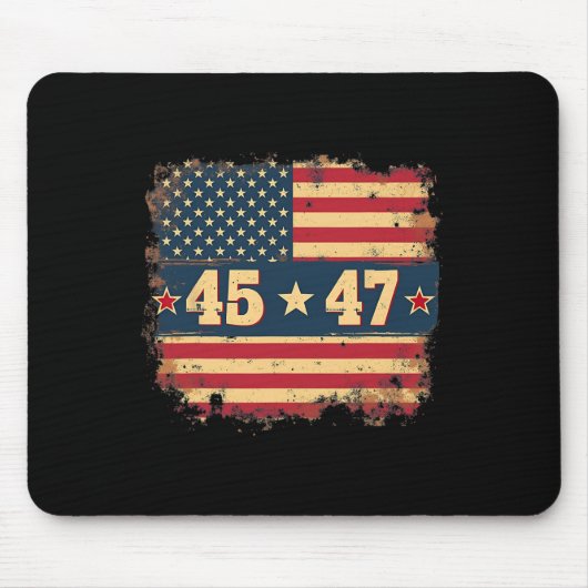 45 47トランプ大統領ヴィンテージ米国旗 マウスパッド (正面)