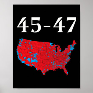45 47トランプ選挙地図2024 ポスター