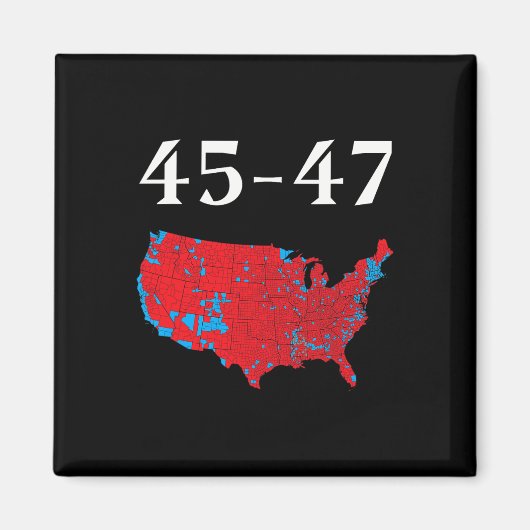 45 47トランプ選挙地図2024 マグネット (正面)