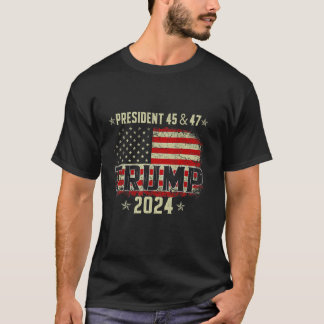 45 47トランプ2024アメリカ国旗Tシャツ Tシャツ