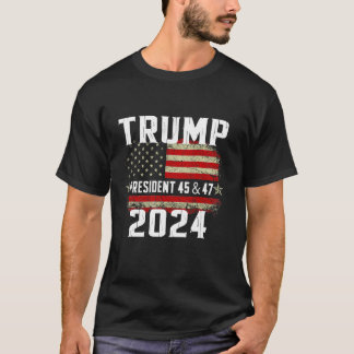 45 47トランプ2024アメリカ国旗Tシャツ Tシャツ