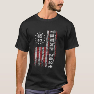 45 47トランプ2024アメリカ国旗Tシャツ Tシャツ