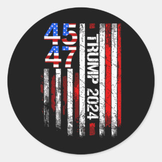 45 47トランプ2024アメリカ国旗Take America Byck 4 ラウンドシール
