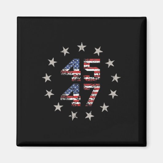 45 47トランプ2024米国国旗（背面） 1 マグネット (正面)