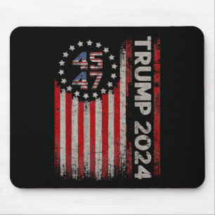 45 47トランプ2025米国国旗 マウスパッド
