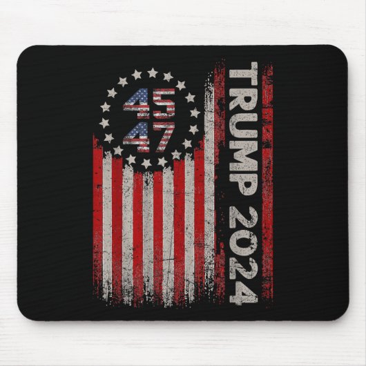 45 47トランプ2025米国国旗 マウスパッド (正面)