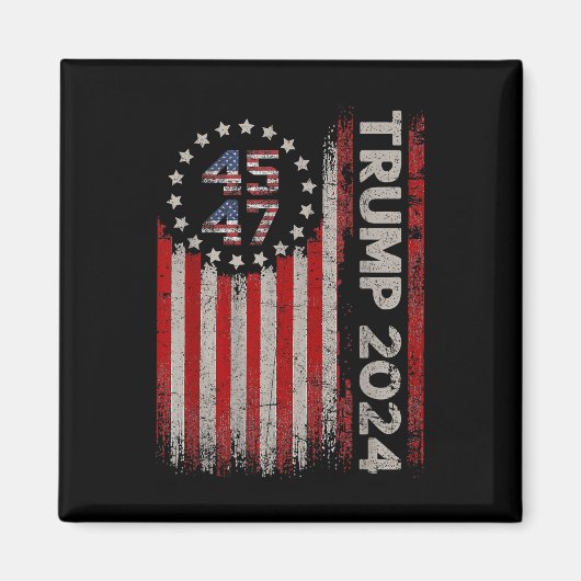 45 47トランプ2025米国国旗 マグネット (正面)