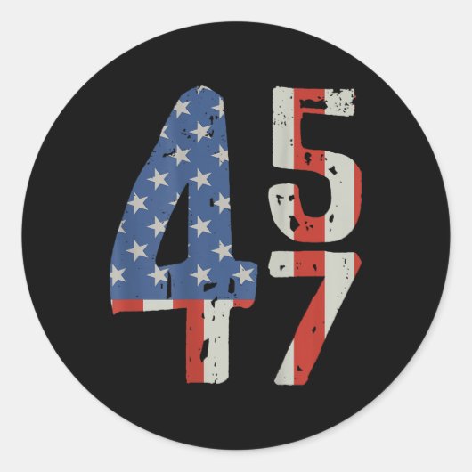 45 47トランプ2025米国国旗(背面) ラウンドシール (正面)