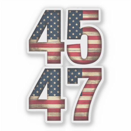 45 47ドナルド・トランプ2025アメリカ合衆国国旗 シール (正面)
