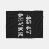 45 47フォーエバー大統領トランプ支援イラストレーション フリースブランケット (正面(横))