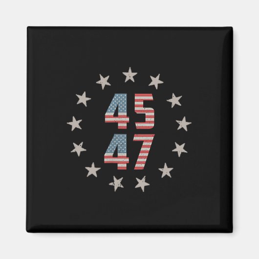 45 47大統領レトロヴィンテージ宇佐国旗2024大統領 マグネット (正面)