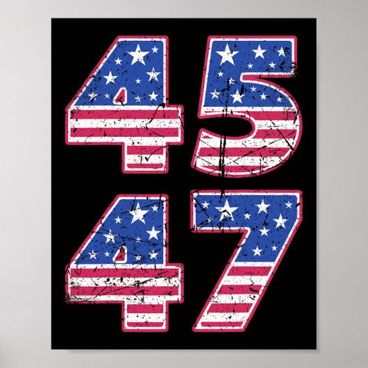 45 47愛国的な大統領トランプ氏が生涯に2回 ポスター (正面)
