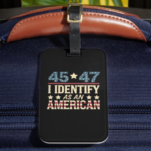 45 47私はアメリカ国旗のトランプヴィンテージとして識別 ラゲッジタグ (正面インサイチュ2)